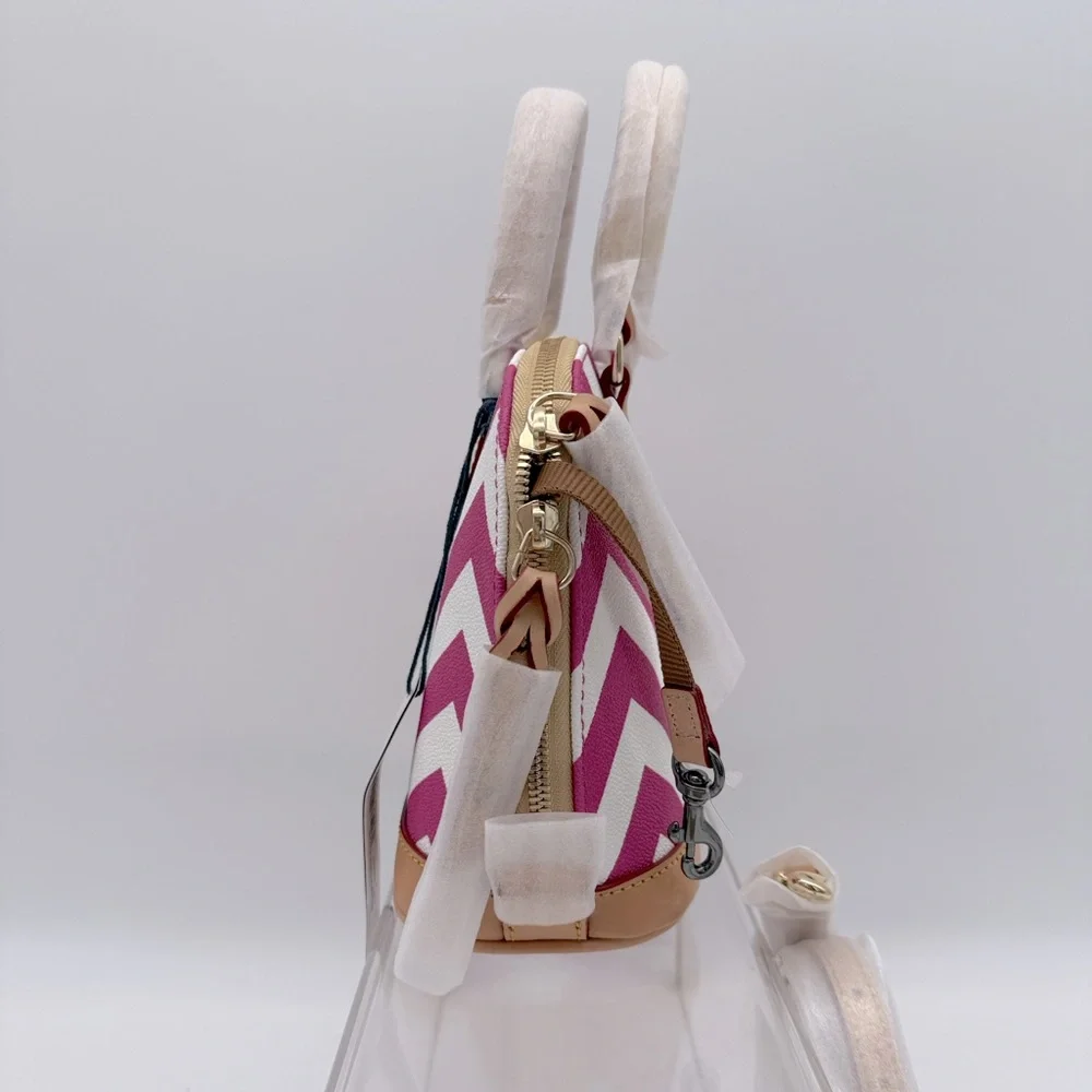 Dooney & Bourke Chevron Bitsy Bag Fuchsia